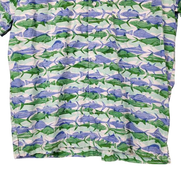 Columbia PFG Men's Short Sleeve Button Up Shirt Sz Large Vented All Over Print - Picture 3 of 9